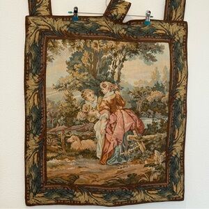 Reproduction Wall Tapestry French English Pastoral Victorian Cottage Country